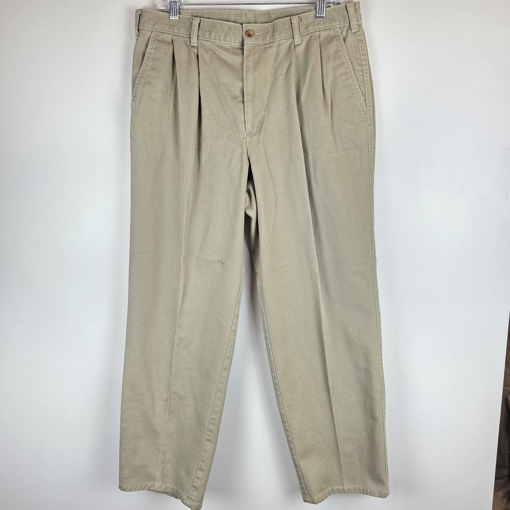 Authentics By Farah Men's Vintage Beige Cotton Denim Dress Pants 36x29.D208